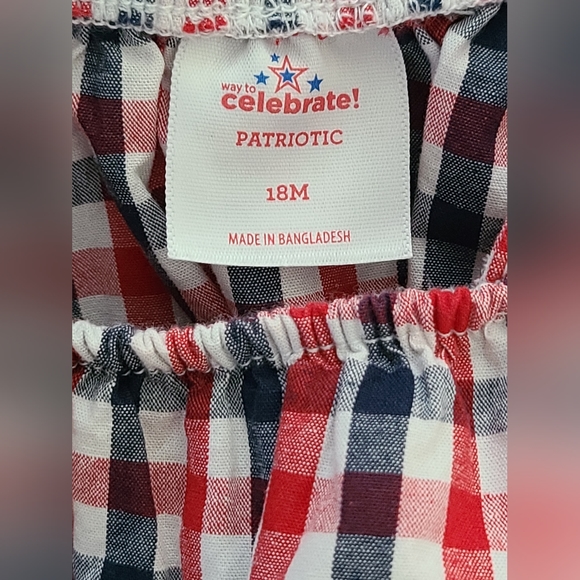 🇺🇸 Way To Celebrate Patriotic - Plaid Red White & Blue Top, Sz 18M - Picture 2 of 3